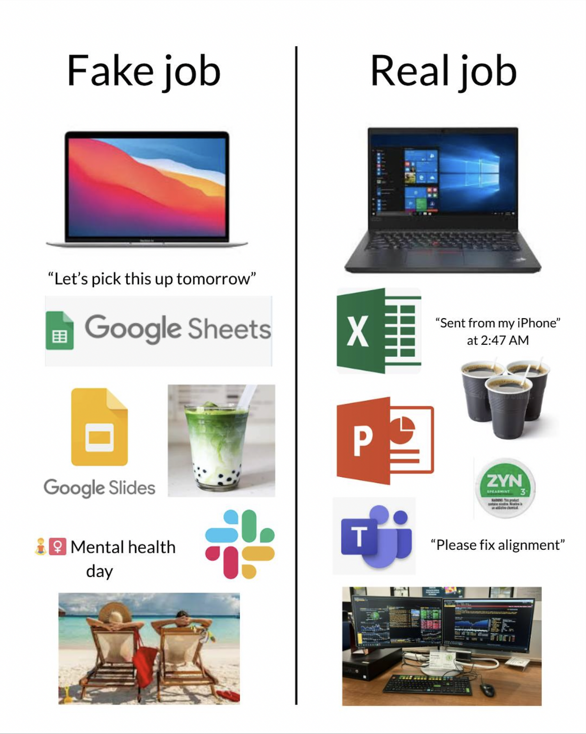 A professional management consultant reviewing a 100-page PowerPoint deck on a laptop.